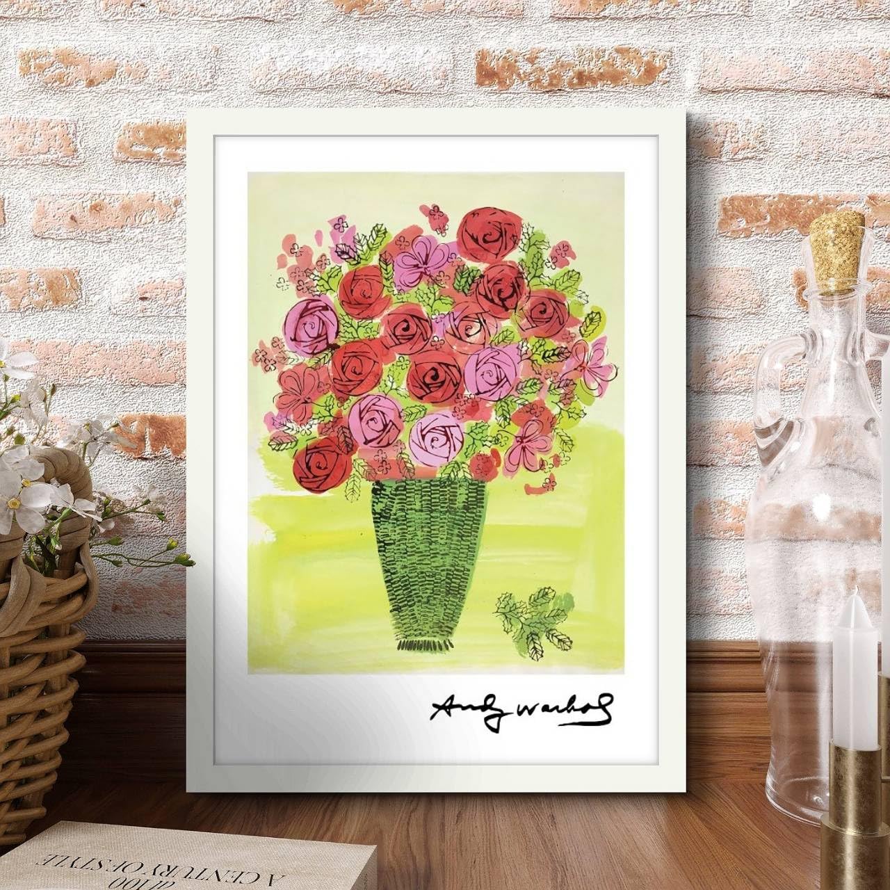 アンディウォーホル フラワーズ 額装済みポスター 6枚セット 送料無料 アンディ ウォーホル作品「フラワーズ,1970(イエロー)」展示用